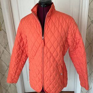 Lands End Petite Medium Orange Quilted Jacket